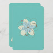 ミントブルーフラワーベビーシャワー 招待状 (正面/裏面)