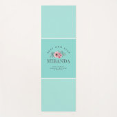 ミントブルーモノグラム最高のママエバーパーソナライズされた ヨガマット (正面)