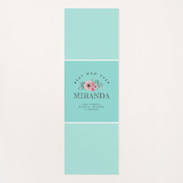 ミントブルーモノグラム最高のママエバーパーソナライズされた ヨガマット