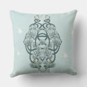 ミントブルー多肉松グリーントレリスのリピート クッション (裏面)