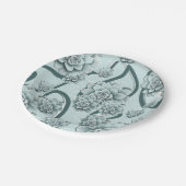 ミントブルー多肉松グリーントレリスのリピート ペーパープレート (アングル)