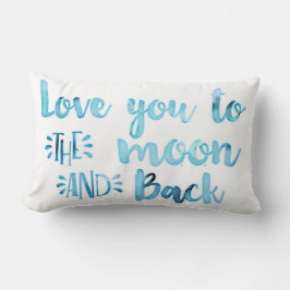 ミントブルー愛する月と背中 クッション