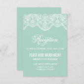 ミントブロケレースウェディングレセプション エンクロージャーカード (正面/裏面)