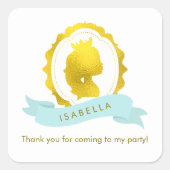 ミントプリンセスカメオ誕生日 スクエアシール (正面)