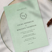 ミントベルベットの質感エレガントな結婚式 招待状