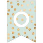 ミントベージュフェイク金ゴールドグリッタードットおめでとう バンティングフラッグ (第2の旗)