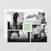 ミントホワイトありがとう結婚4枚の写真はがき ポストカード (正面/裏面)