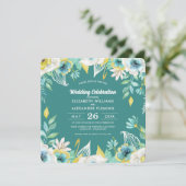 ミントホワイトイエローフローラ水結婚色 招待状 (スタンド正面)