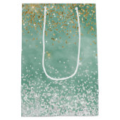 ミントホワイトグラム金ゴールドスパークルグリッター ミディアムペーパーバッグ (裏面)