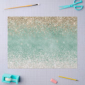 ミントホワイトグラム金ゴールドスパークルグリッター 薄葉紙 (クラフト)