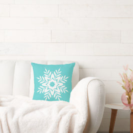 ミントホワイトスノーフレーク クッション