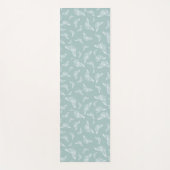 ミントホワイトバタフライパターン ヨガマット (正面)