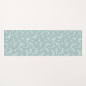 ミントホワイトバタフライパターン ヨガマット (正面(横))