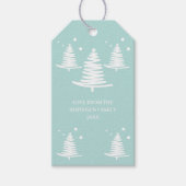 ミントホワイトミニマリストクリスマスツリーギフトラベル ギフトタグ (正面)