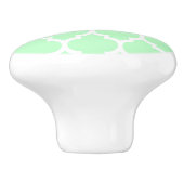 ミントホワイトモロッコクローバーパターン#4 セラミックノブ (側面)