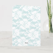 ミントホワイトレースバラフローラ結婚式 カード (裏面)