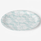 ミントホワイトレースバラフローラ ペーパープレート (アングル)