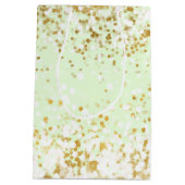 ミントホワイト金ゴールド紙吹雪 ミディアムペーパーバッグ (裏面)