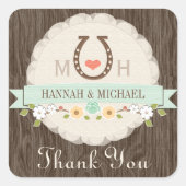 ミントホースシューズハートウェスタン結婚ズ・サンキュー スクエアシール (正面)