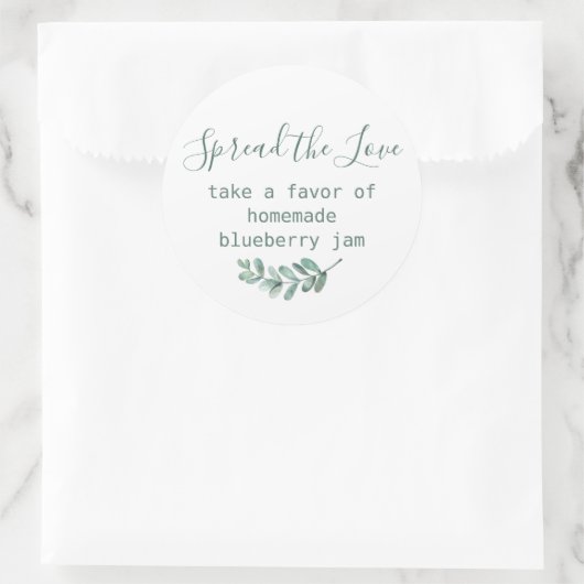 ミントボタニカルエレガントな結婚式の好意ステッカー ラウンドシール (バッグ)