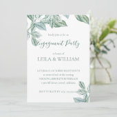 ミントボタニカルエレガント婚約パーティ招待状 招待状 (スタンド正面)