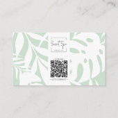 ミントボタニカルトロピカルリーフ美しい写真&ロゴ 名刺 (裏面)