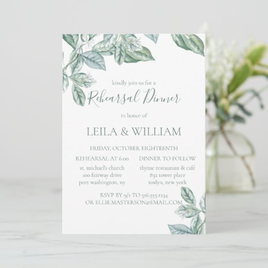 ミントボタニカルリハエレガントーサルディナー招待状 招待状 (スタンド正面)