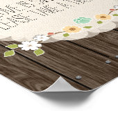 ミントボホ素朴ウェディングシャワーキャンディバーサイン ポスター (角)