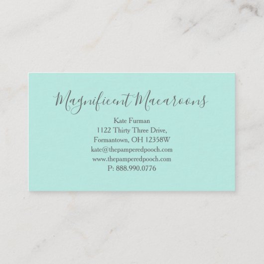 ミントマカロンベーカリーデリケート金ゴールド名刺 名刺 (裏面)