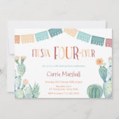 ミントマスタードフィエスタフォーエバー4歳の誕生日パーティー 招待状 (正面)