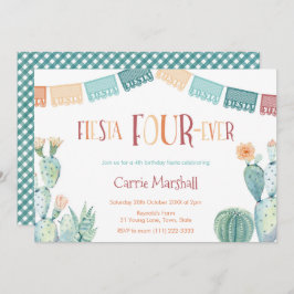 ミントマスタードフィエスタフォーエバー4歳の誕生日パーティー 招待状
