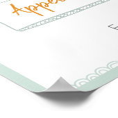 ミントミニマリストドードルアペティザーズパーティー標識 ポスター (角)