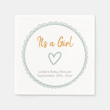 ミントミニマリストドードルガールベビーシャワー