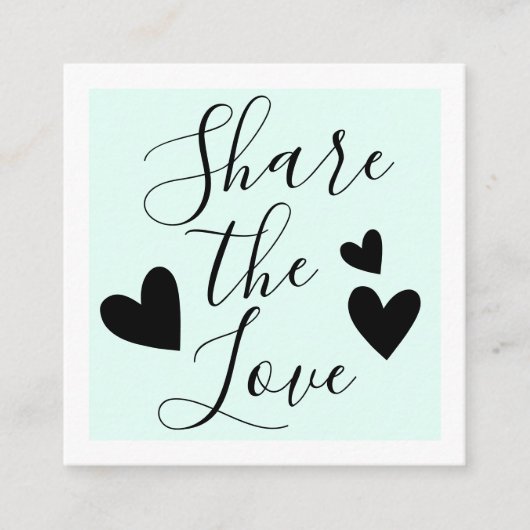 ミントミニマルエレガントグリーンホワイトスクリプト 紹介カード (正面)