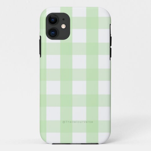 ミントミニマルグリーンジンガムiPhoneケース Case-Mate iPhoneケース (裏面)