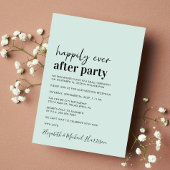 ミントミニマルモダンウェディングレセプション招待状 案内状