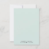 ミントミニマルモダンウェディングレセプション 招待状 (裏面)