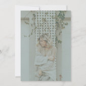 ミントミニマルモダングリーンオーバーレイグラッドフォト 招待状 (裏面)