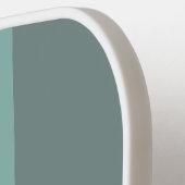 ミントミニマルモダングリーンターコイズレトロストライプ ピックルボールラケット (左詳細)