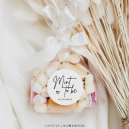 ミントミニマルモダンーの結婚式の引き出物 ラウンドシール