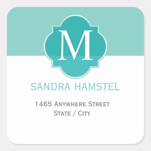 ミントミントグリーン無地のカラー スクエアシール (正面)