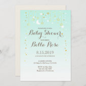 ミントムーンスター男女兼用ベビーシャワー招待状 招待状 (正面/裏面)