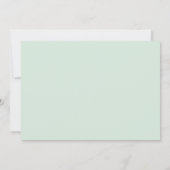 ミントモダンとブラックスクリプトブライダルシャワー 招待状 (裏面)