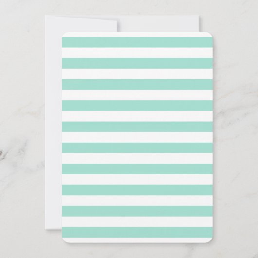 ミントモダンはっきりしたグリーントロピカルパームブライダルシャワー 招待状 (裏面)