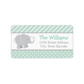 ミントモダンアンドグレーエレファント差出人住所 ラベル (正面)