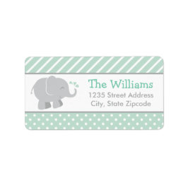 ミントモダンアンドグレーエレファント差出人住所 ラベル