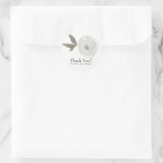 ミントモダンウォーターカラーフラワーフローラ結婚式の引き出物 ラウンドシール (バッグ)