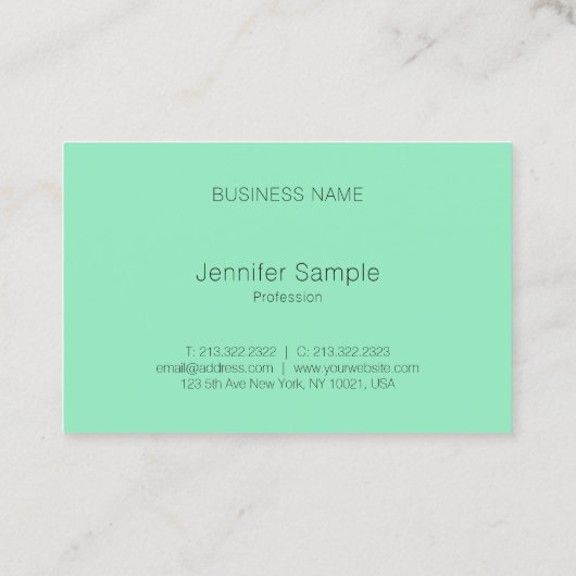 ミントモダンエレガントグリーンホワイトドットテンプレート 名刺 (裏面)