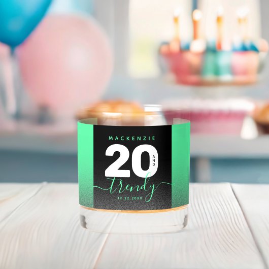 ミントモダンガーリーグリーン20とトレンディー ウイスキーグラス (インサイチュ (ベビーシャワー))