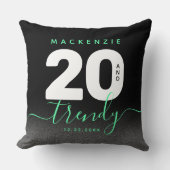 ミントモダンガーリーグリーン20とトレンディー クッション (正面)